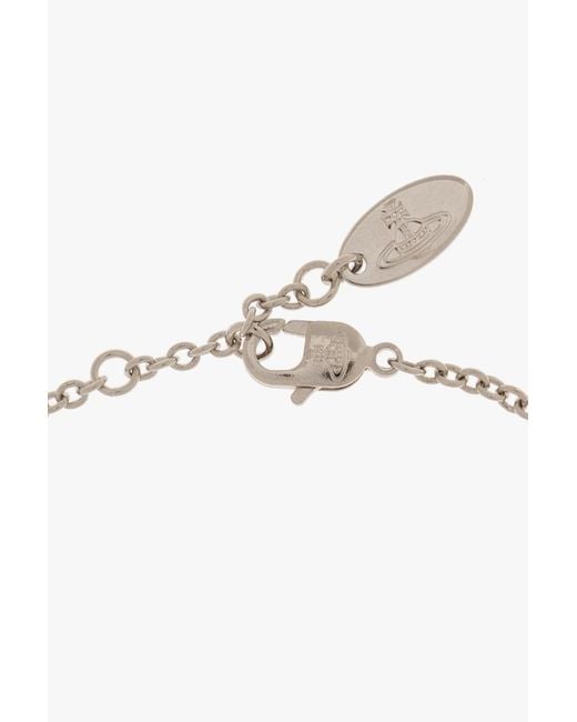 Vivienne Westwood Metallic Olympia Embellished Chain-Linked Bracelet