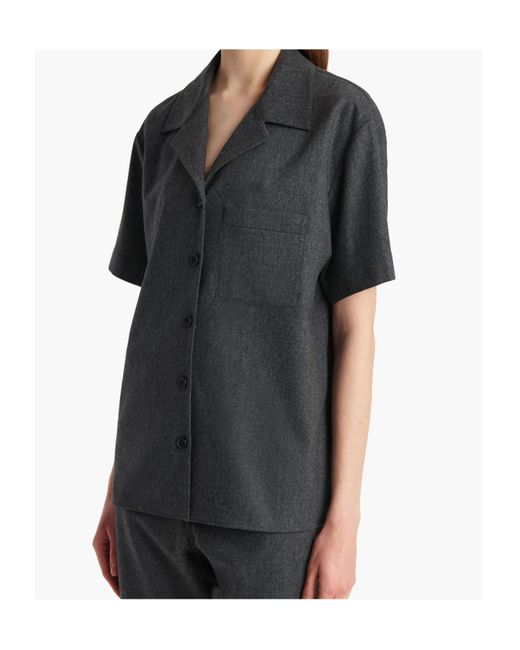 Khaite Black Riordan Short-Sleeved Shirt