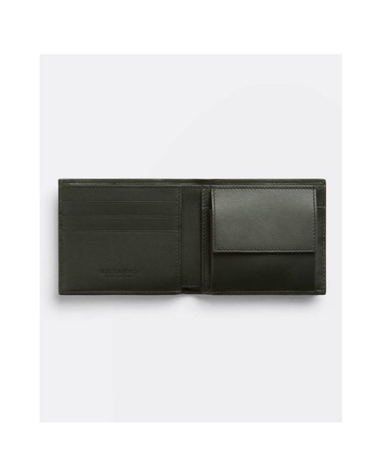 Bottega Veneta Green Cassette Bi-Fold Wallet With Coin Purse for men
