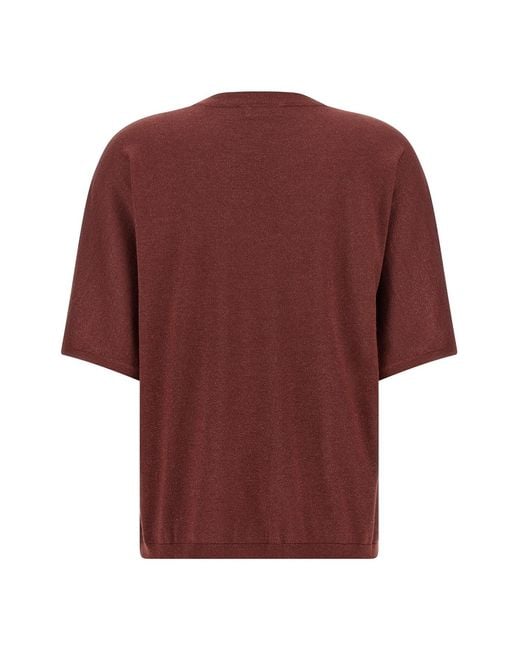 Brunello Cucinelli Red 'Sparkling' Sweater