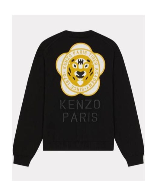 KENZO Black Tiger Academy Buttoned Cardigan for men