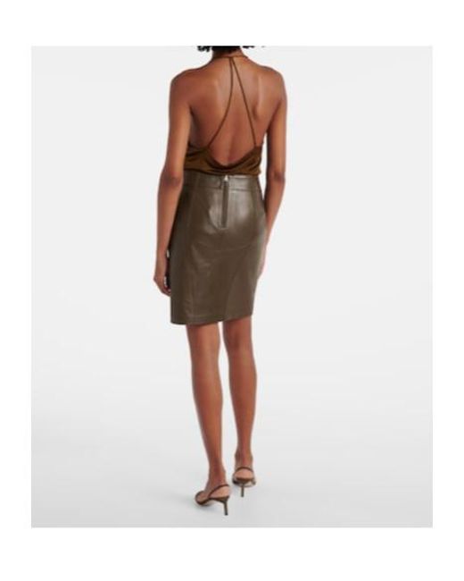 Tom Ford Brown Leather Miniskirt
