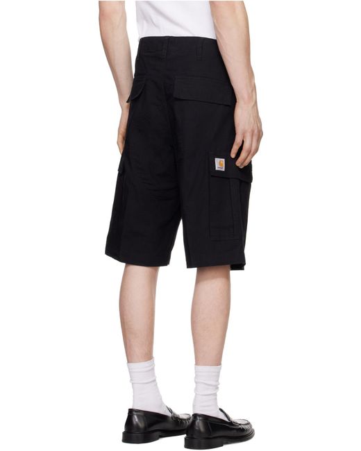 Carhartt Black Logo-Patch Knee-Length Cargo Shorts for men
