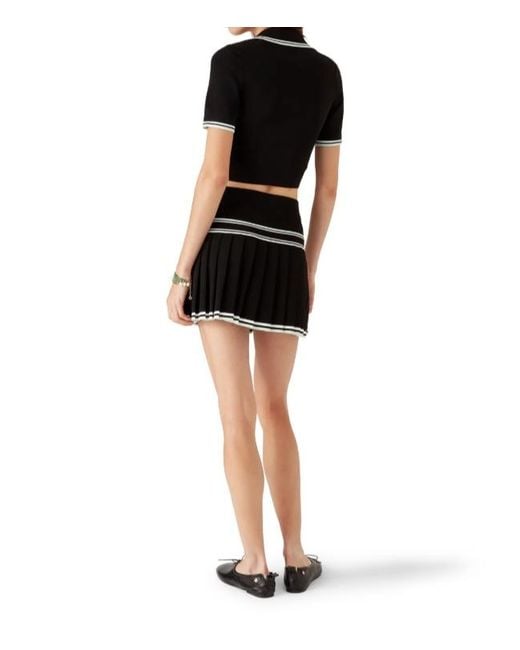 Casablanca Black Pleated Mini Skirt