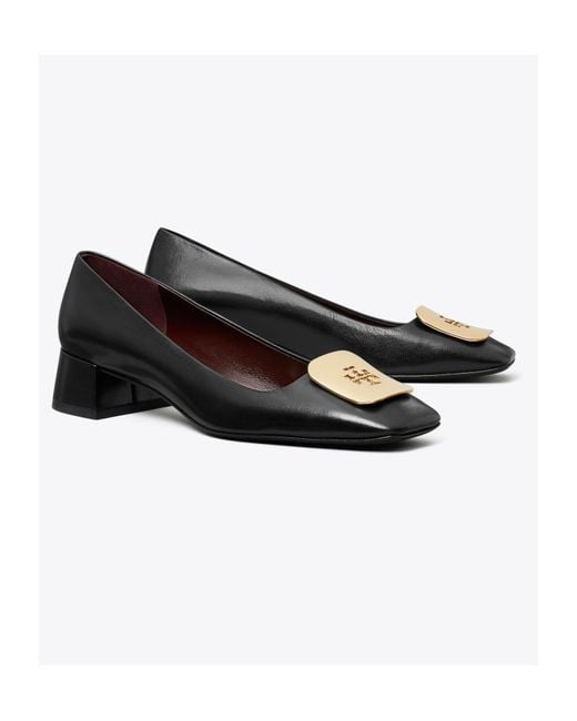 Tory Burch Black Georgia Square-Toe Pumps