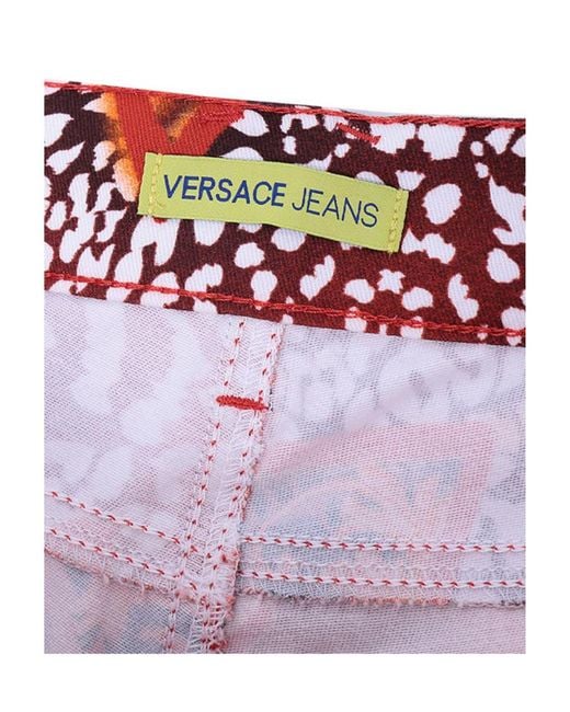 Versace Jeans Red Printed Casual Pants