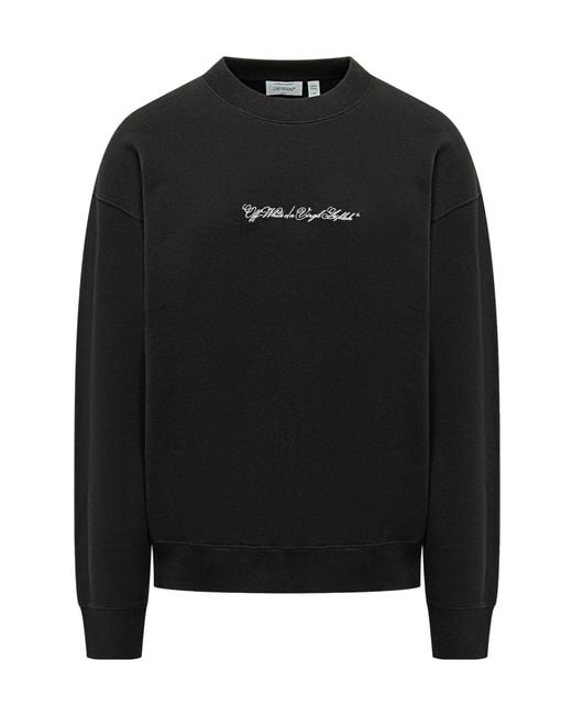 Off-White c/o Virgil Abloh Black Script Arrow Skate Crewneck Sweatshirt for men