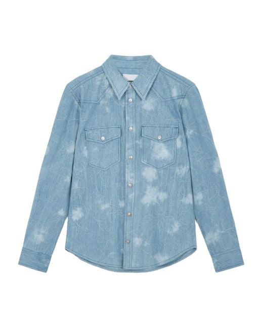 Isabel Marant Blue Tasco Washed Denim Shirt for men