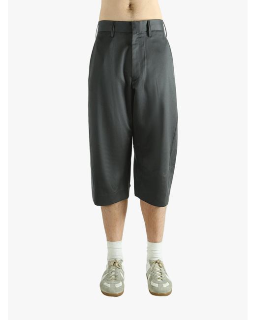 Omar Afridi Gray Panelled Wool Shorts for men