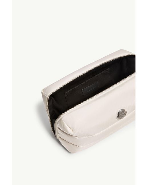 Moncler White Caradoc Quilted Make Up Bag