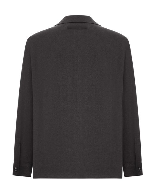 Zegna Black Linen Patch-Pocket Jacket for men