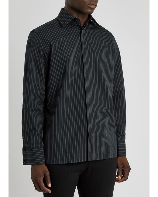 Saint Laurent Black Stripe Cotton Shirt for men