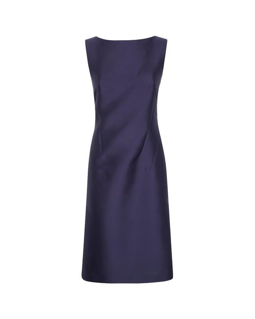 Alberta Ferretti Blue Open Back Satin Mini Dress