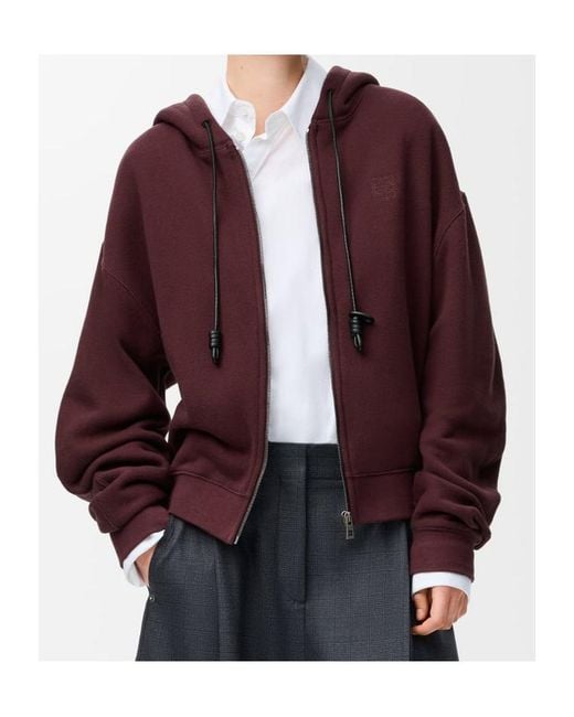 Loewe Red Zip Hooded Sweater