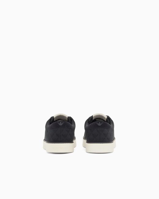 Emporio Armani Blue Lace-Up Low-Top Casual Shoes for men