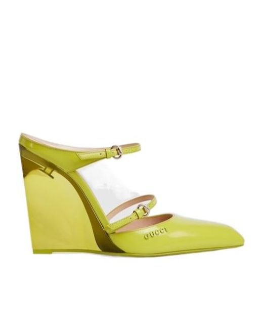 Gucci Yellow Wedge Mule