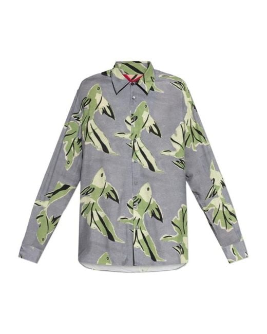 Paul Smith Gray Le Peche Fish Print Shirt for men