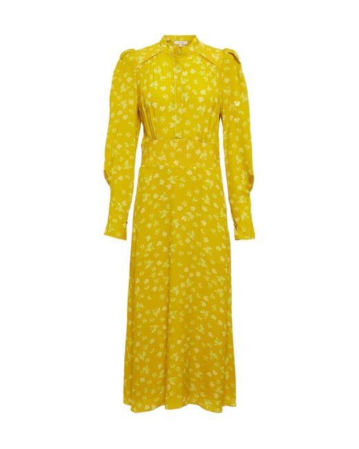 Dorothee Schumacher Yellow Eccentric Floral Silk-Blend Midi Dress