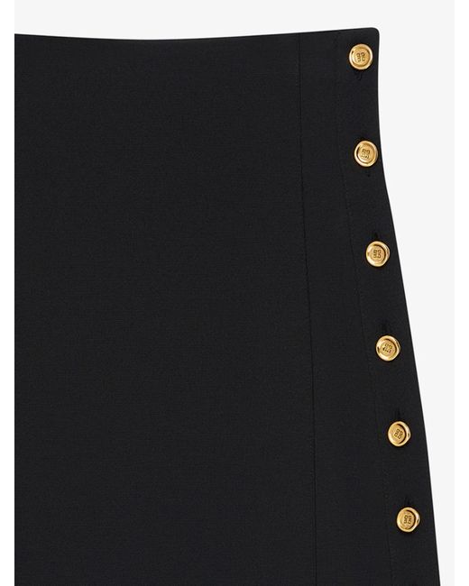 Givenchy Black Punto Milano Button Detailed Skirt
