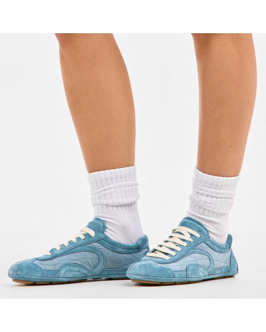 Prada Blue Nylon Low-Top Sneakers