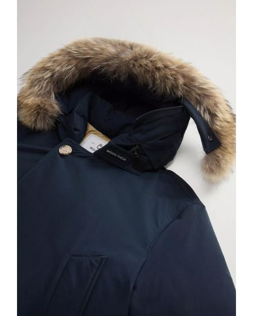 Woolrich Blue Arctic Detachable Fur Anorak for men