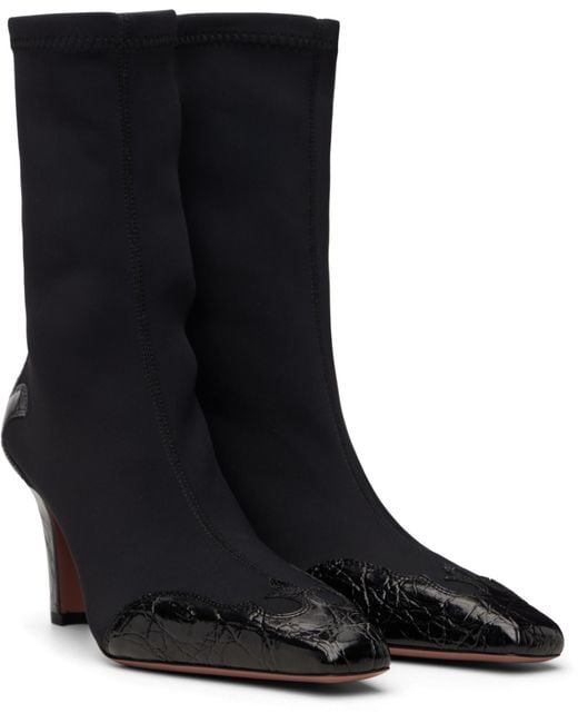 Paris Texas Black 75Mm Belle Western Ankle Boots