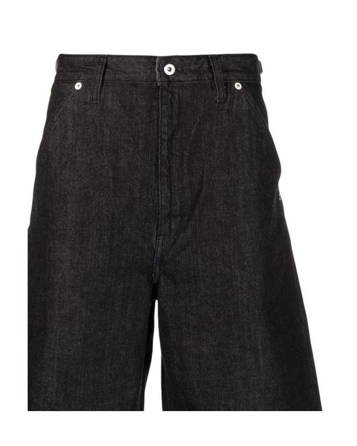 Jil Sander Black Wide-Leg Denim Shorts for men