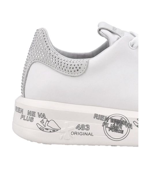 Premiata White Low-Cut Flat Casual Shoes