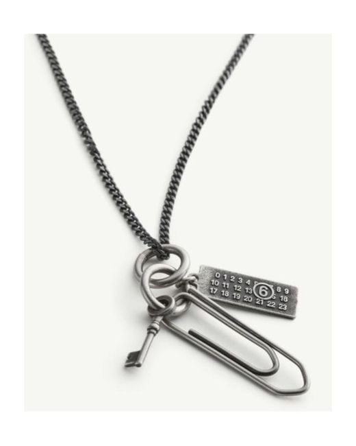 MM6 by Maison Margiela White Graffetta Charm Necklace