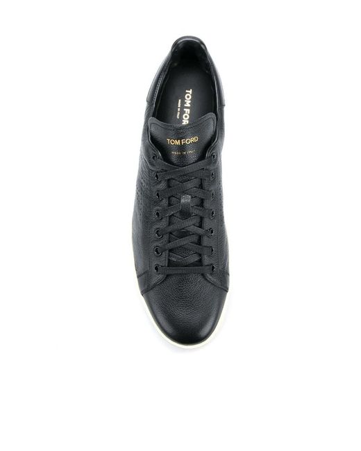 Tom Ford Blue Hollowed-Out T-Shaped Casual Sneakers for men