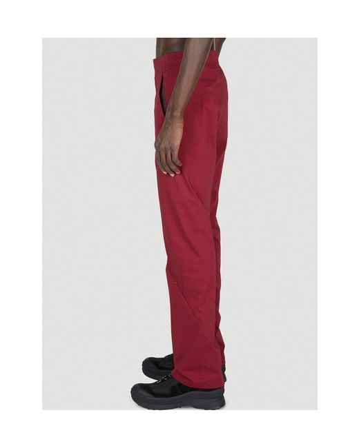 Post Archive Faction PAF Red Pleated Zipper Casual Pants for men