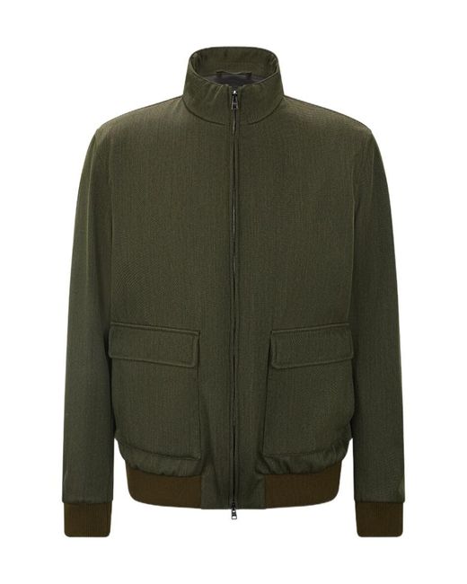 Herno Green High-Neck Zip-Up Jacket for men