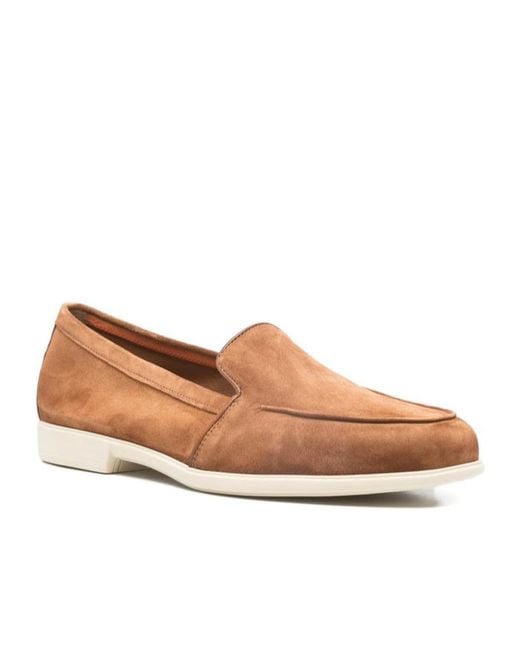 Santoni Brown Malibu Contrasting-Sole Loafers