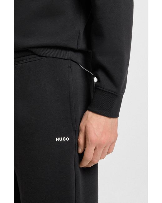 Boss Black Logo Printed Drawstring Bermuda Shorts for men