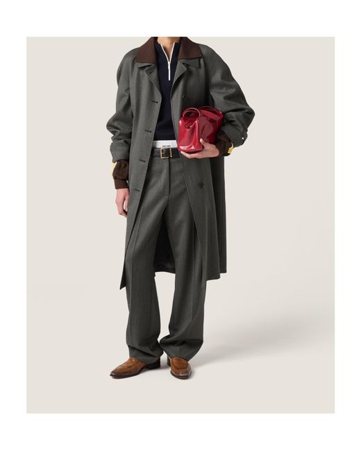 Miu Miu Gray Cover Fabric Trousers