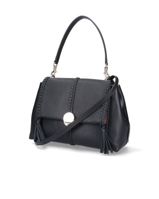 Chloé Black Chloé Penelope Braid Detailed Medium Shoulder Bag