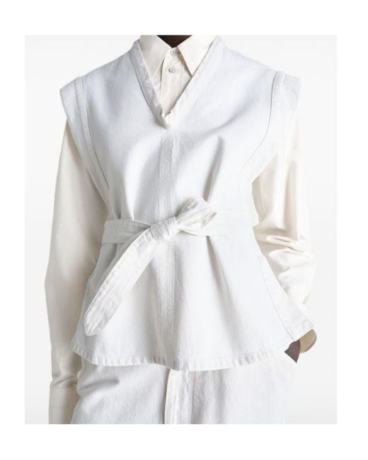 Lemaire White V-Neck Vest
