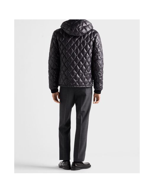 Prada Black Medium-Weight Reversible Quilted Technical Fabric Down Jacket for men
