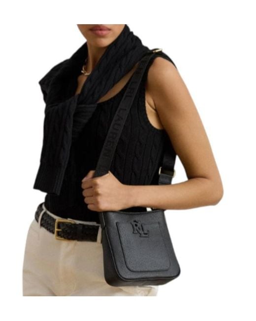 Ralph Lauren Black Lauren Logo Patch Cameryn Crossbody Bag