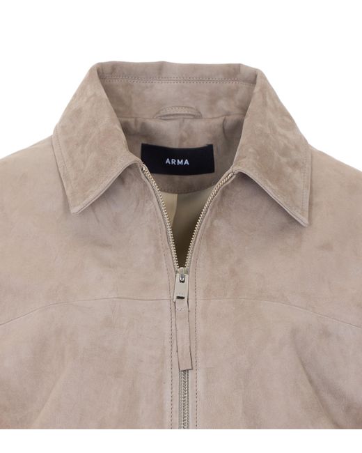 Arma Natural Loua Suede Zip Jacket