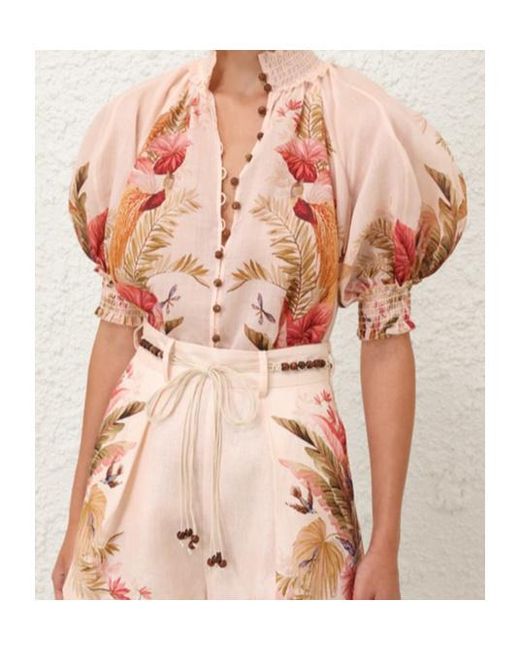 Zimmermann Pink Ascension Billow Blouse