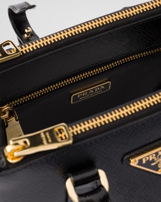 Prada Black Galleria Mini Patent Saffiano Bag