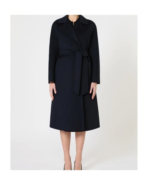 Max Mara Black Studio Cles Belted Coat
