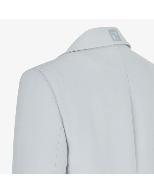 Fendi Blue Cropped Single Breasted Blazer