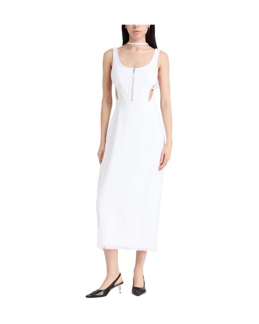 Jacquemus White Sleeveless Solid-Color Dress