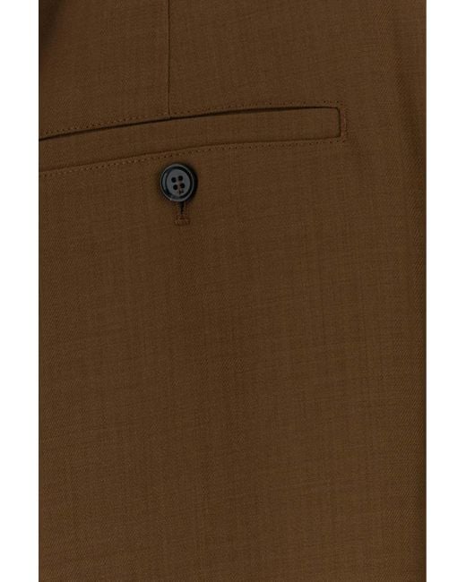 AMI Brown Tailored Carrot Fit Trousers for men