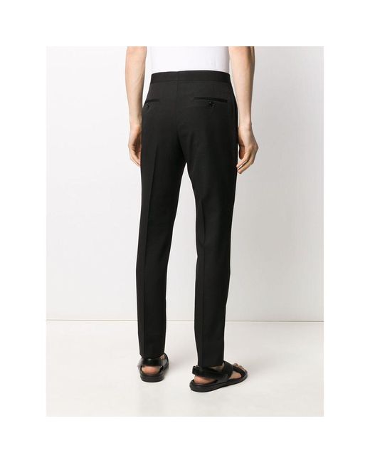 Saint Laurent Black Slim-Fit Tailored Trousers for men