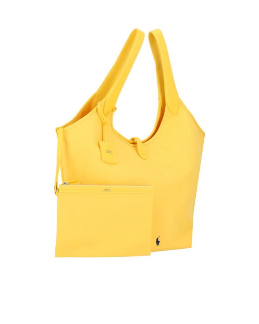 Polo Ralph Lauren Yellow Large Canvas And Leather Tote Bag for men