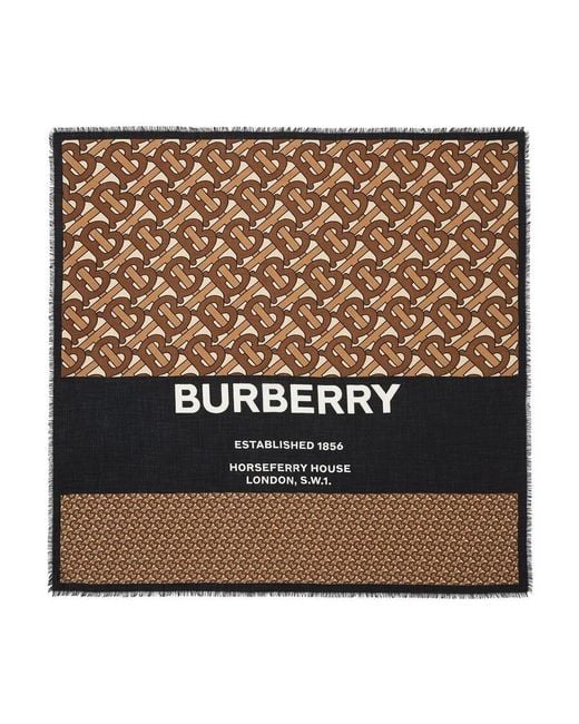 Burberry Metallic Monogram-Print Scarf for men