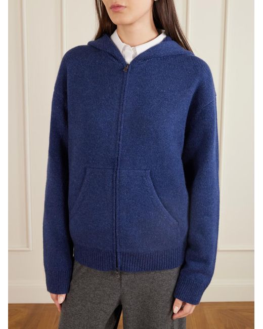 The Elder Statesman Blue Canyon Cashmere Zip-Up Hoodie